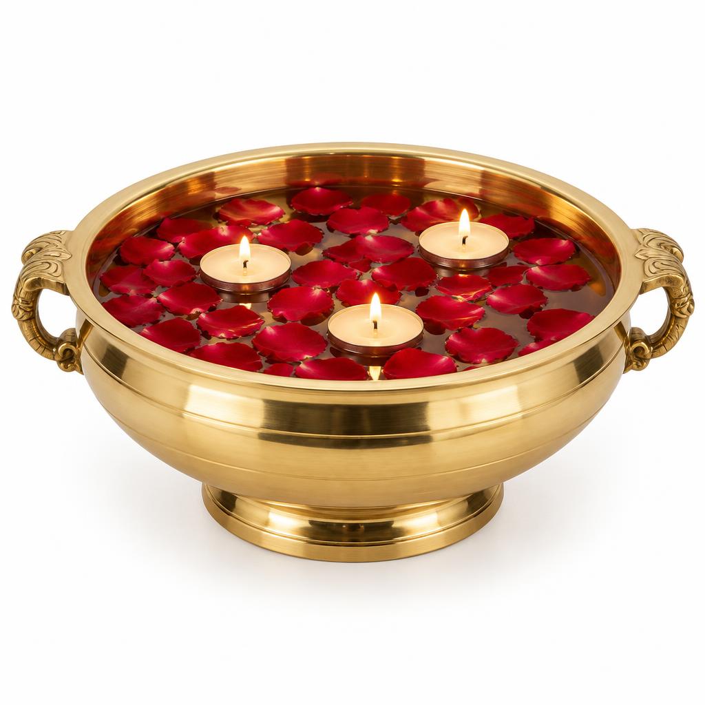 Brass Urli Bowl for Floating Flowers