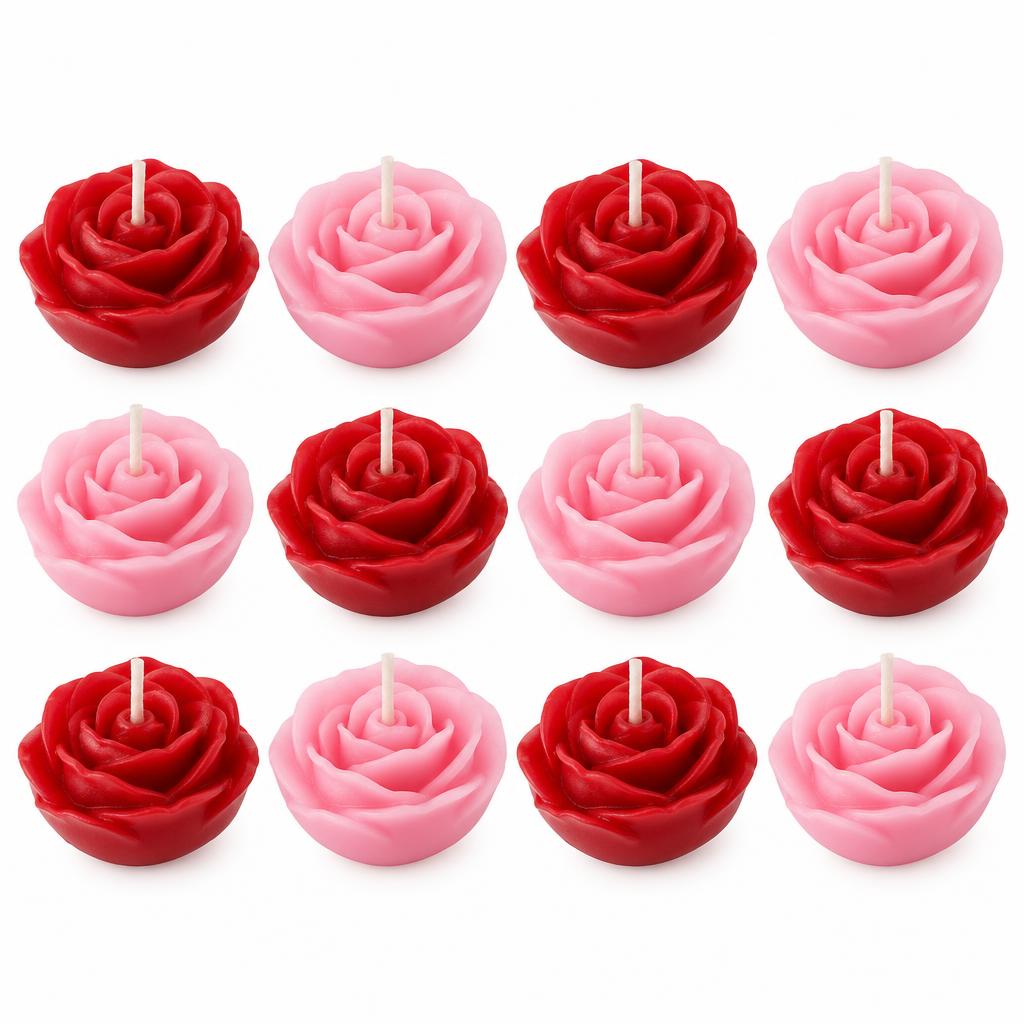 Floating Rose Candles (Pack of 12)