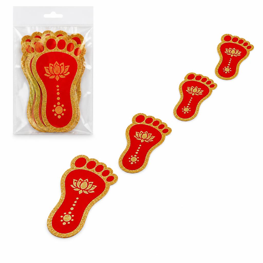 Laxmi Charan Paduka Floor Stickers (Pack of 10)