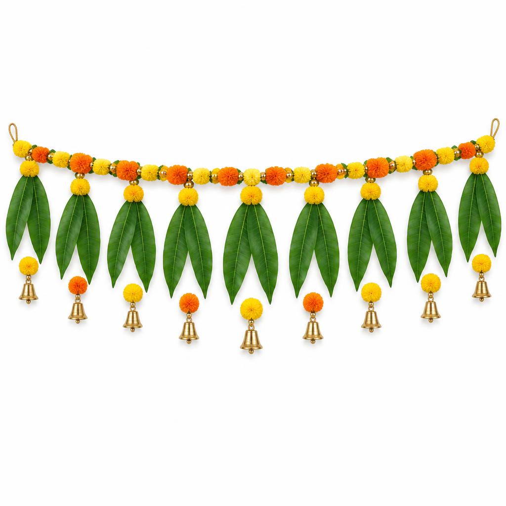Mango Leaf Bandhanwar with Bells