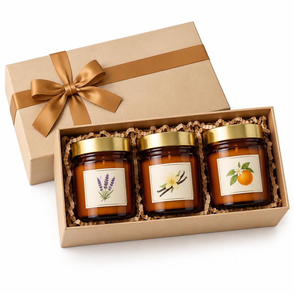 Scented Jar Candles Gift Set (3 Jars)
